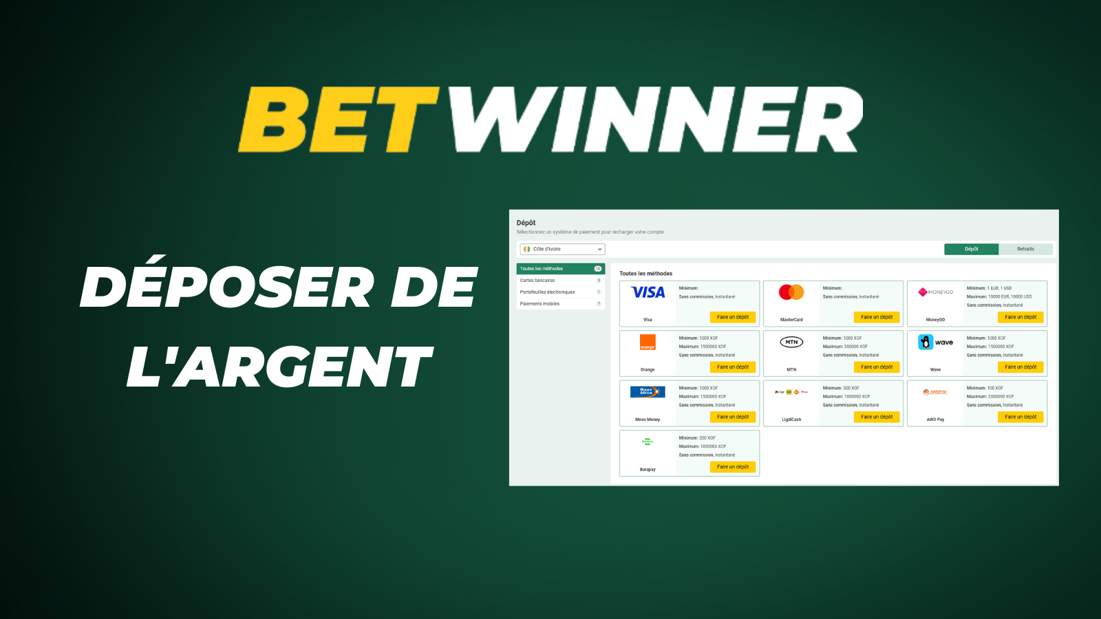 betwinner dépôt